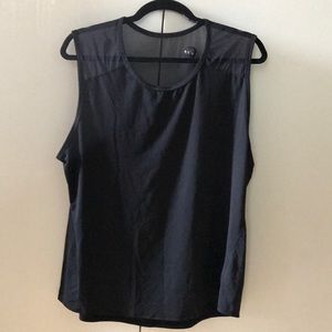 Black Athleta Mesh Detail Workout Top